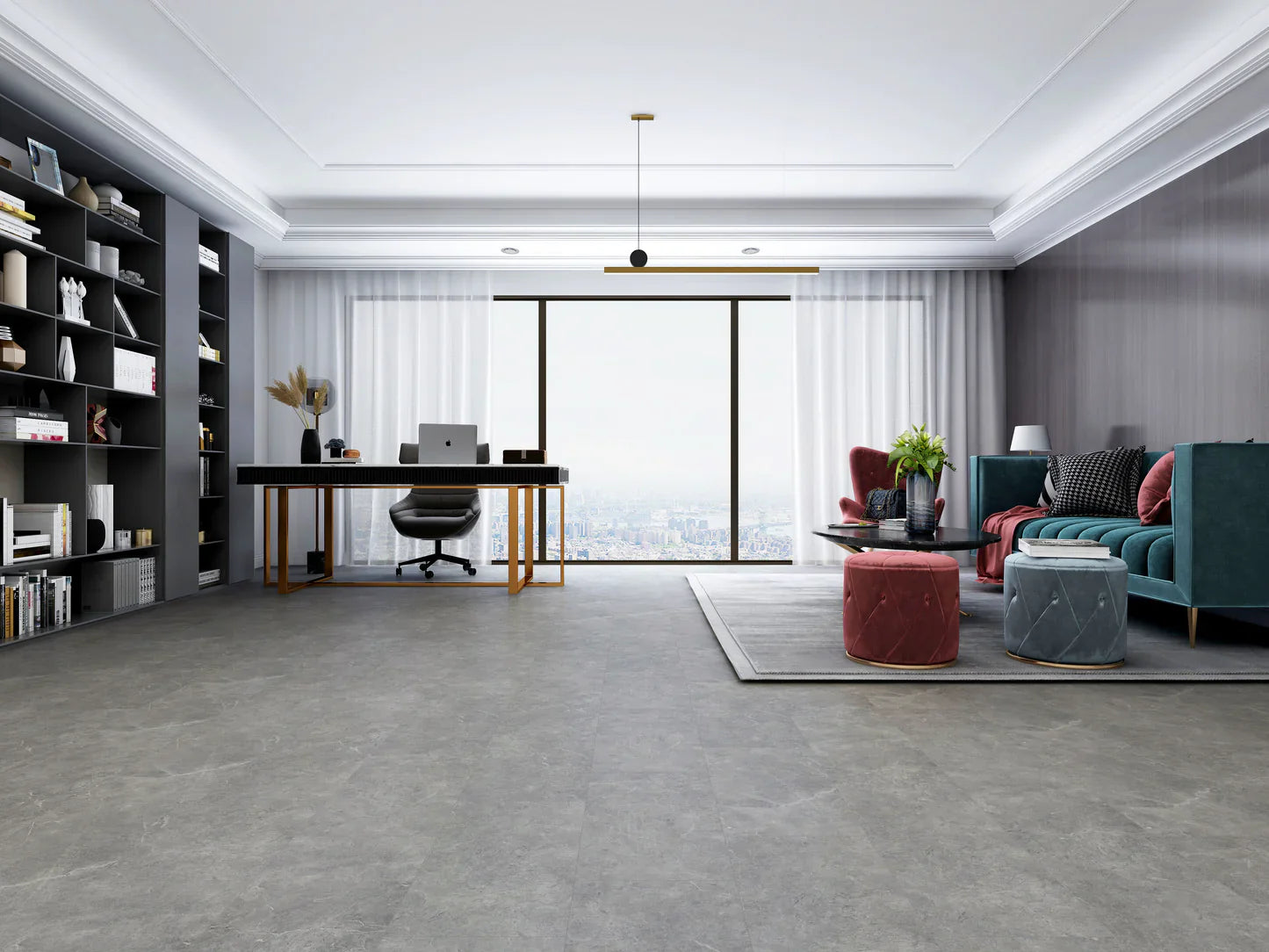 Mixing Flooring Textures: Wood + Stone in Open Living