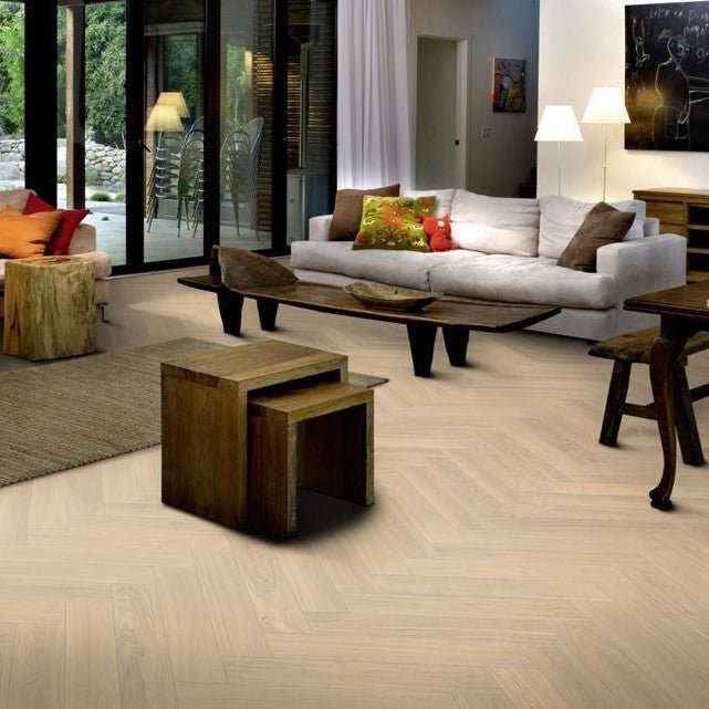 Kahrs Herringbone Oak AB White