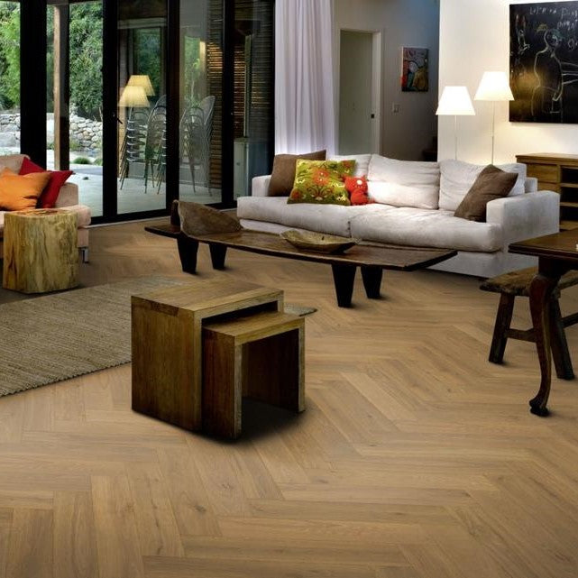 Kahrs Herringbone Oak CD Grey