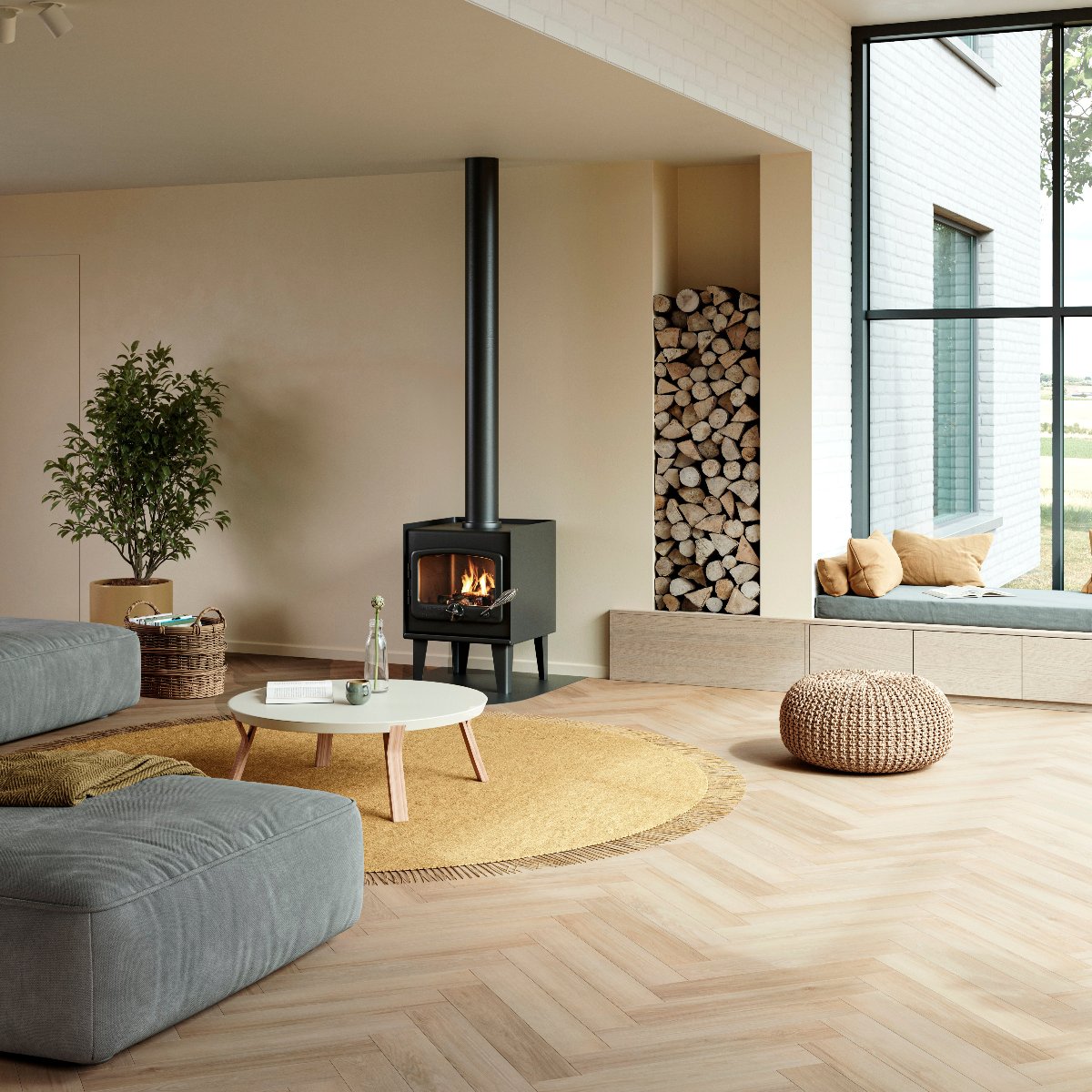 Berry Alloc Zenn Sorrento Gluedown 55 Herringbone- One Stop Flooring