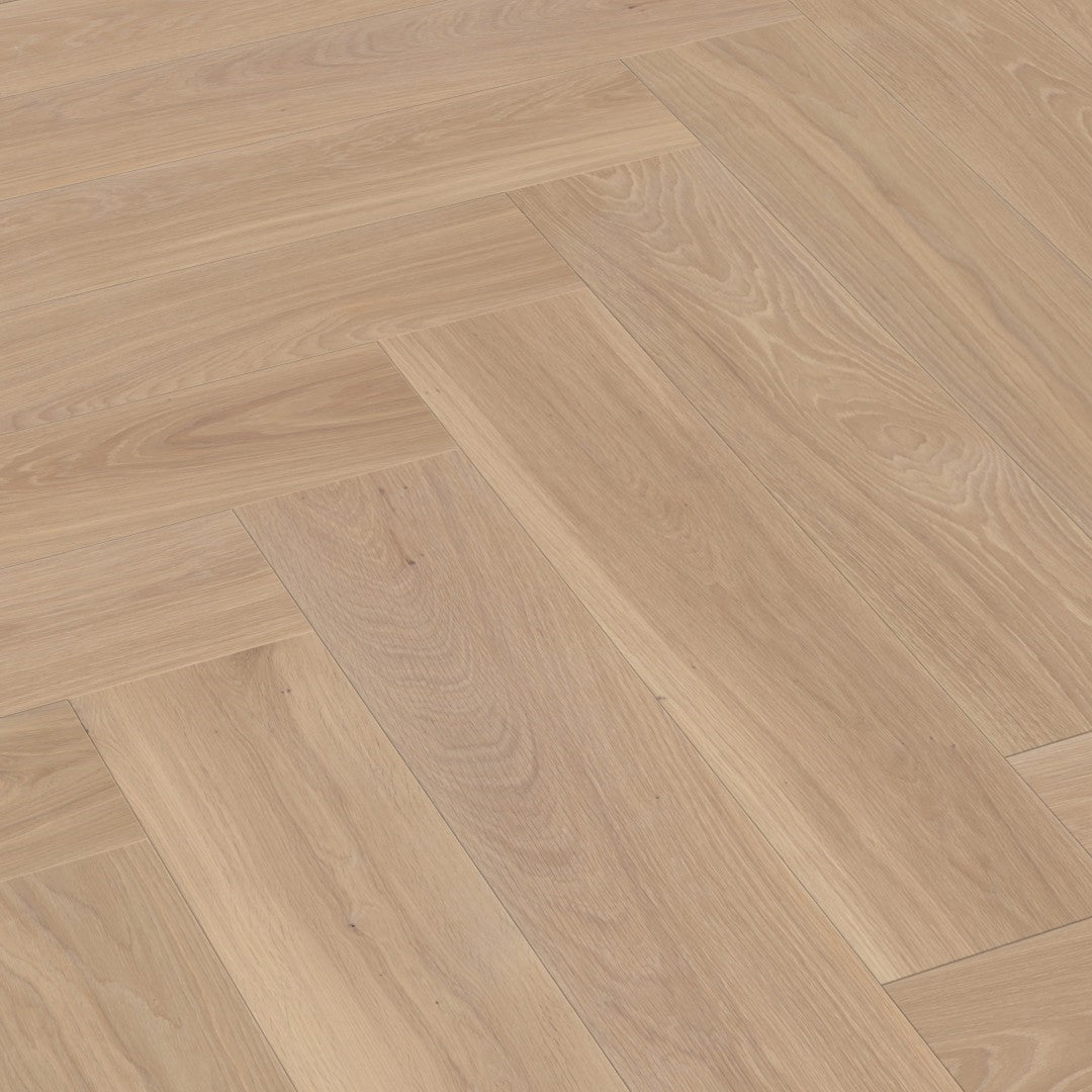 Boen Oak Adagio 14mm Herringbone Click Castle - A & B Planks - Live Pure - Brushed