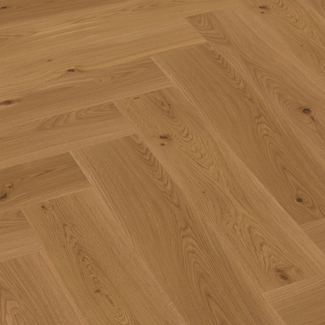 Boen Oak Animoso 14mm Herringbone Click Castle - A & B Planks - Natural Oil - Brushed