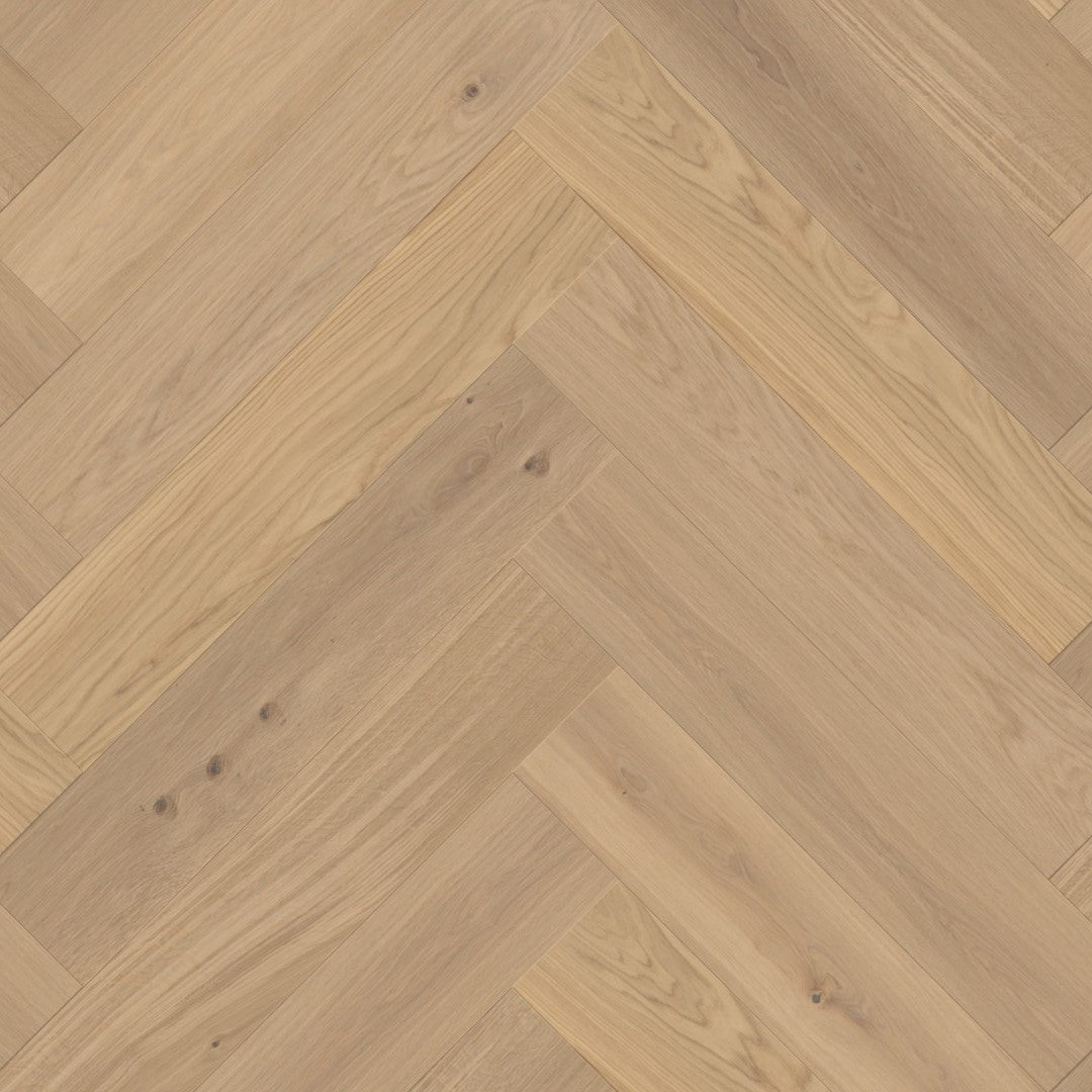 Boen Oak Animoso 14mm Herringbone Click Castle - A & B Planks - Live Pure - Brushed