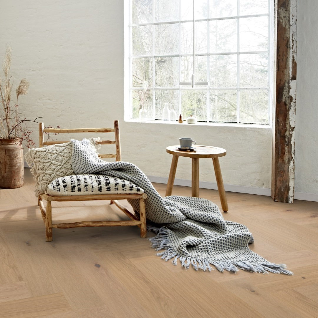 Boen Oak Animoso 14mm Herringbone Click 138 - A & B Planks - Live Pure - Brushed