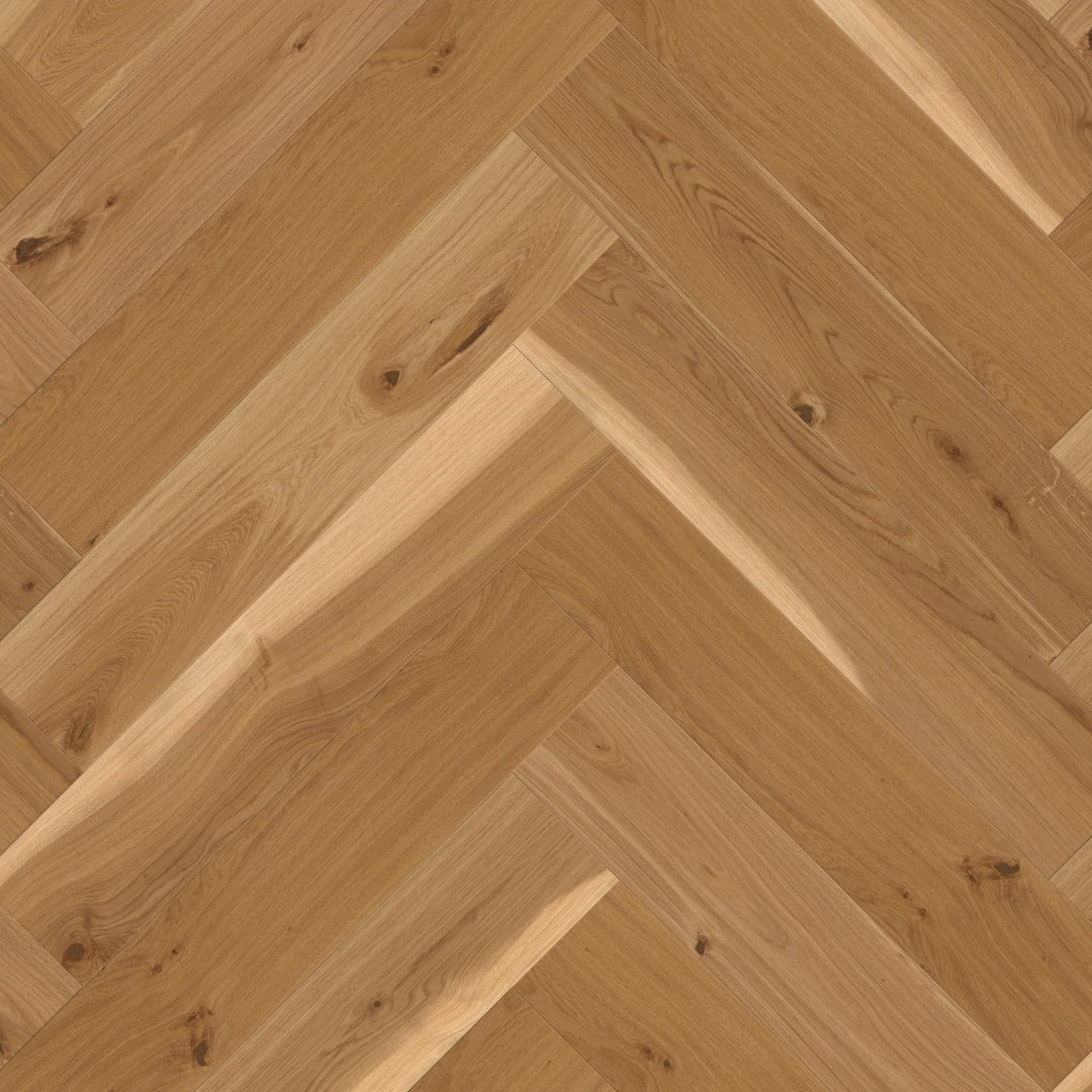 Boen Oak Vivo 14mm Herringbone Click Castle - A & B Planks - Natural Oil - Brushed