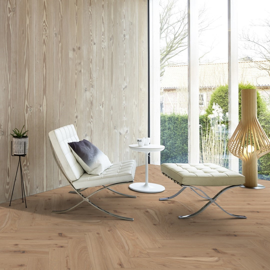 Boen Oak Vivo 14mm Herringbone Click 138 - A & B Planks - Live Pure - Brushed