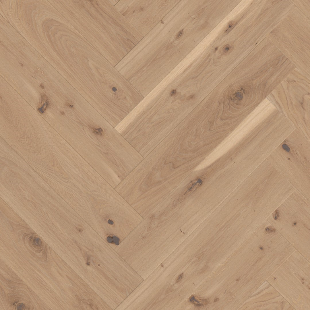 Boen Oak Vivo 14mm Herringbone Click Castle - A & B Planks - Live Pure - Brushed