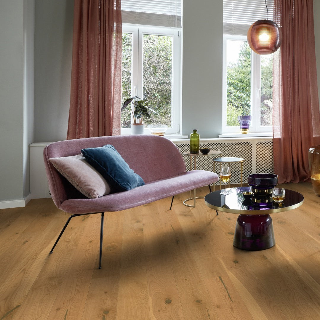 Boen Oak Soft Brown Espressivo- 14mm Plank 138 - Matt Plus Lacquer - Brushed