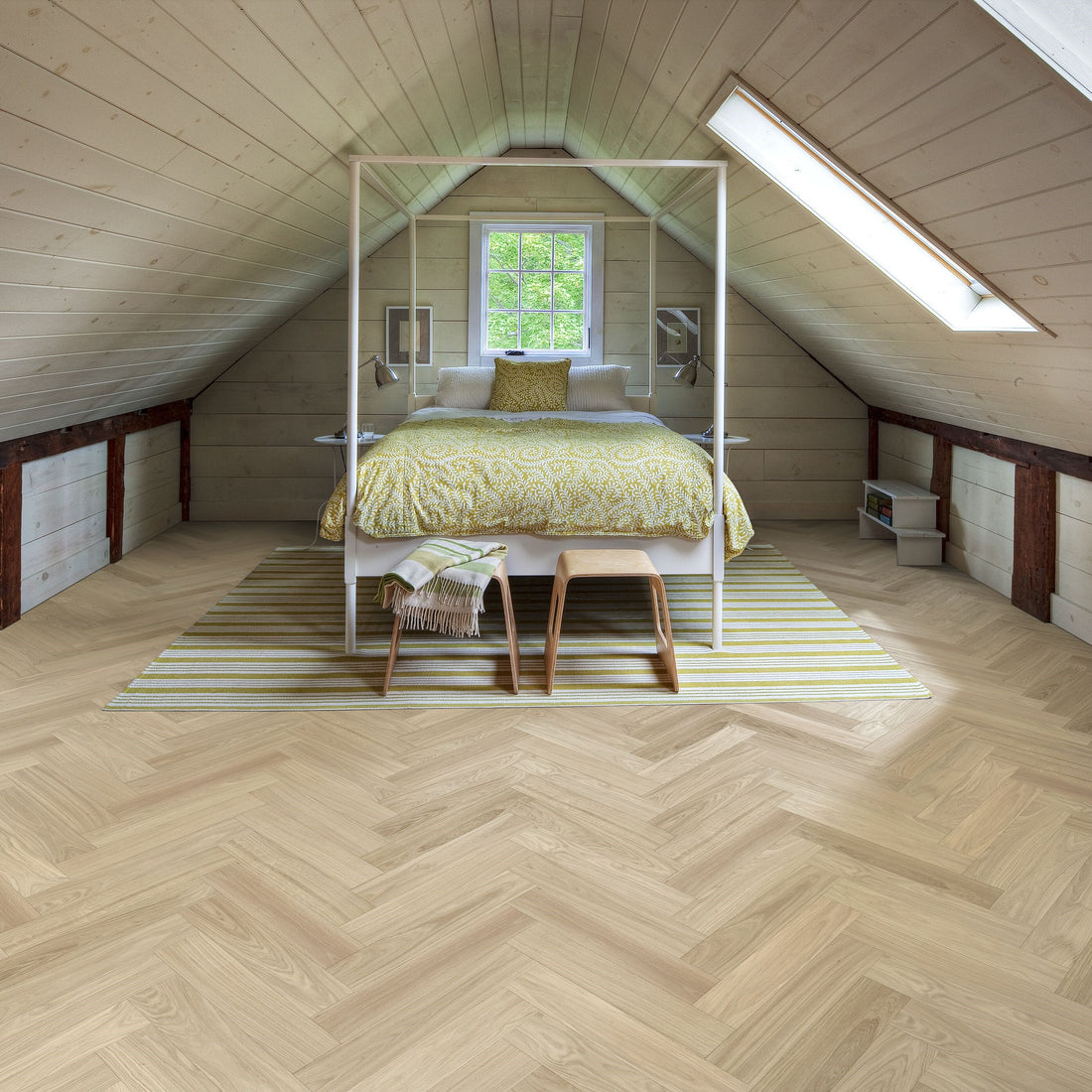 Kahrs Oak Herringbone AB White Studio Collection - One Stop Flooring